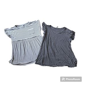 2 striped maternity shirts L